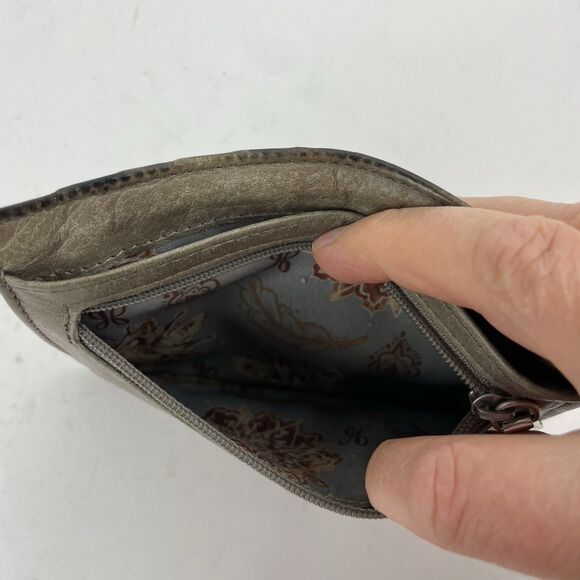 HOBO Intl Taupe Tan Leather Euro Slide Wallet Card Stacker ID Case Holder Pouch - Picture 3 of 8